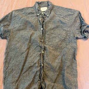 Billy Reid Charcoal Casual Button-Down Shirt